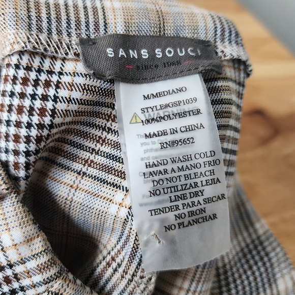 Sans Souci Plaid Gingham High Waisted Wide Leg Trouser Pants Preppy Academia M - Picture 9 of 9